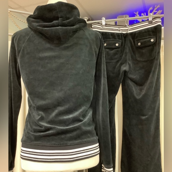 Juicy Couture Velour 28 x 30 Pants Zip Up Hoodie Tracksuit - Picture 3 of 14